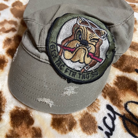 2000s Punk Indie Cap Hat with Bulldog Patch - Picture 4 of 6